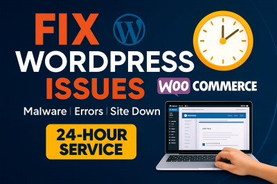 Fix, Solve, WordPress Errors, Bugs, Site Down Issues, Clean Malware Urgently & Fast