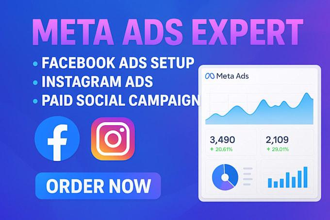 I will setup and manage Meta Ads, Facebook Ads, Instagram Ad Campaigns, and Paid Social Ads