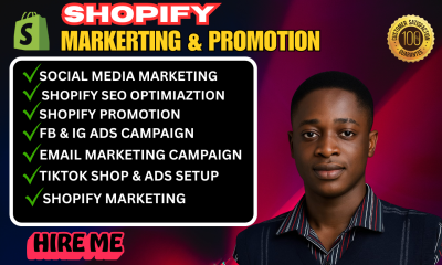 I will do complete Shopify marketing, dropshipping marketing, Shopify store advertising