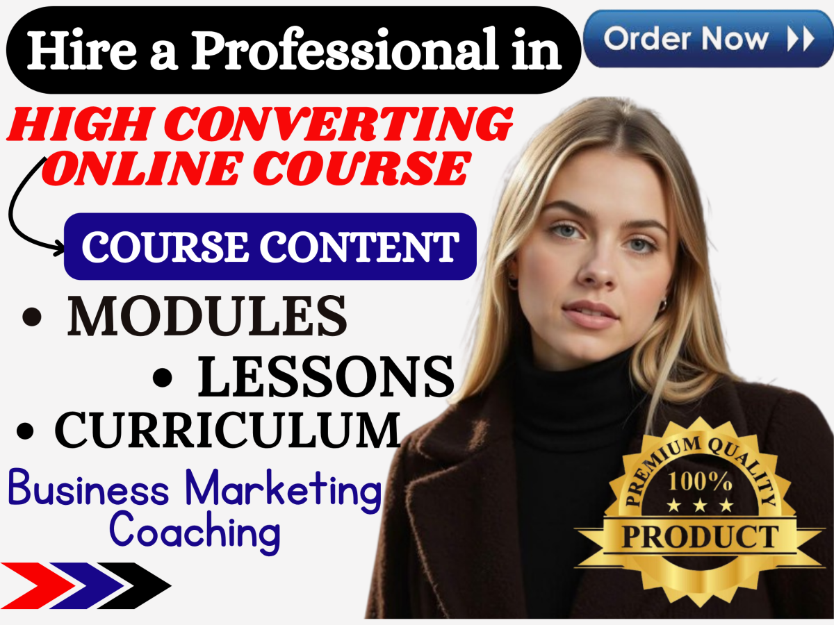 I Will Create a High Converting Business Online Course with Modules and Lesson Plan
