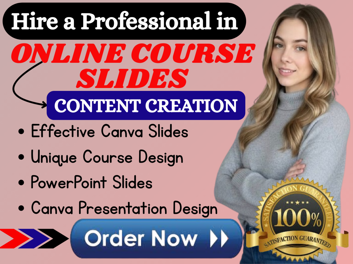 I will design professional online course slides and learning materials in Canva