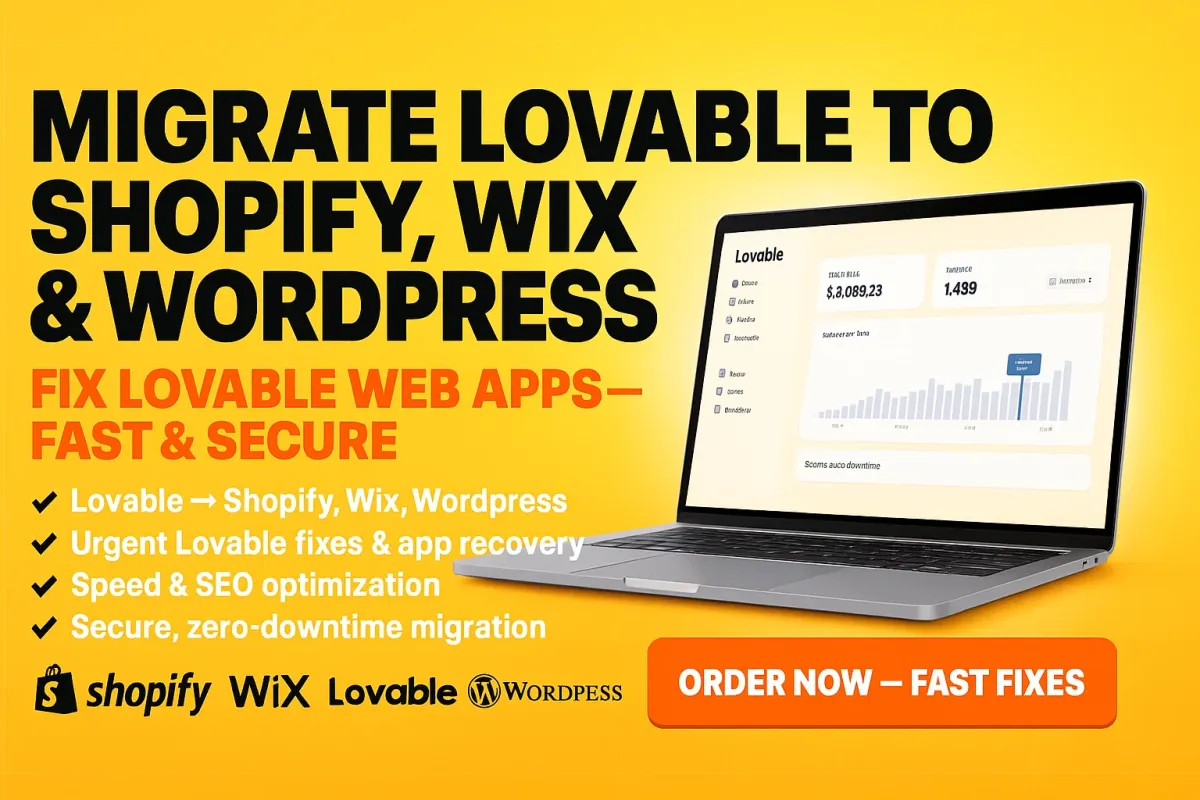 I will migrate Lovable AI to WordPress, Wix, Shopify, and urgently fix Lovable Web App