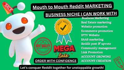 I will do Reddit post for website promotion IPTV marketing eCommerce SaaS business