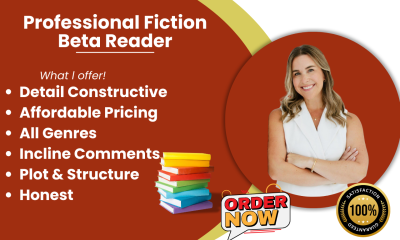 I Will Beta Read, Critique, and Provide Fast Detailed Feedback on Your Fiction Manuscript