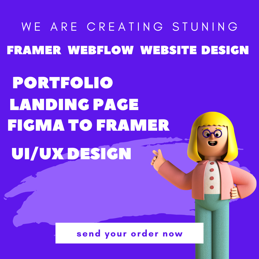 I Will Do Framer Website, Webflow, Landing Page Stunning Animations