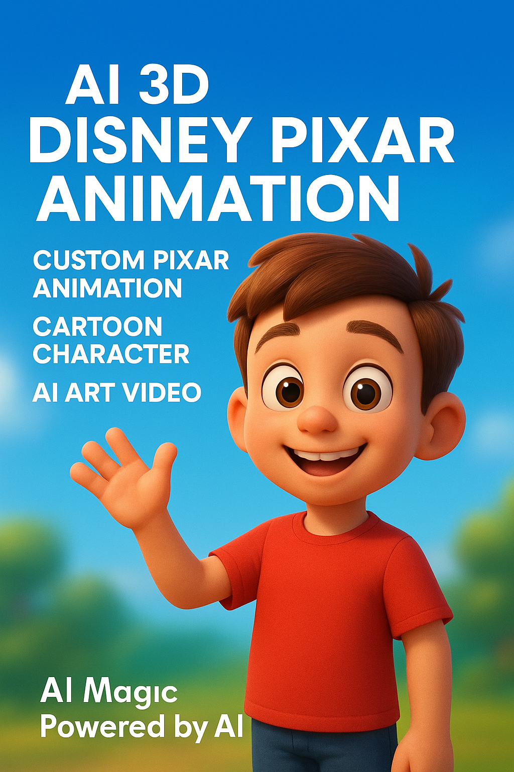 I will create AI 3D Disney Pixar style animation and cartoon characters