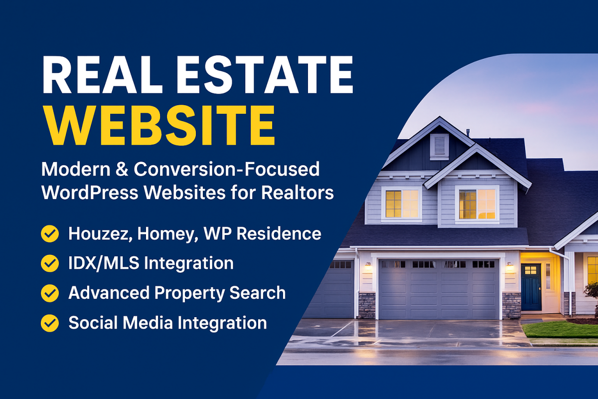 I will design a responsive real estate website using Houzez, Homey, WP Residence, and IDX