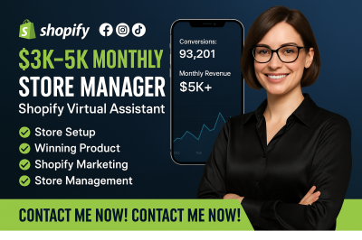 I will boost Shopify sales, Shopify marketing, Shopify manager & Shopify virtual assistant