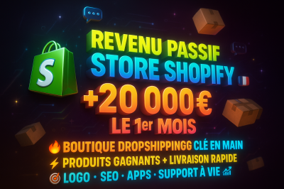 I will je vais creer une boutique dropshipping Shopify génératrice de revenus passifs