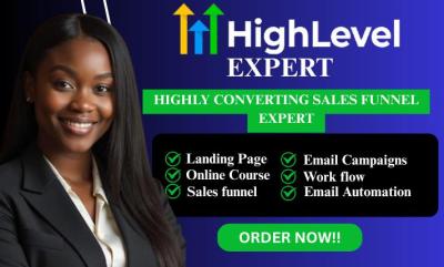 I will gohighlevel website design gohighlevel sales funnel go high level landing page