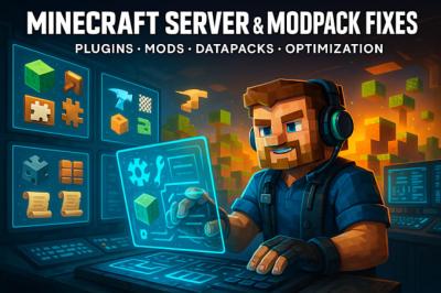 I will fix, optimize forge modpack, and repair minecraft server plugins, mods, modpacks