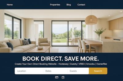 I will create a direct booking website with HostAway, Guesty, Lodgify, OwnerRez, and VRBO