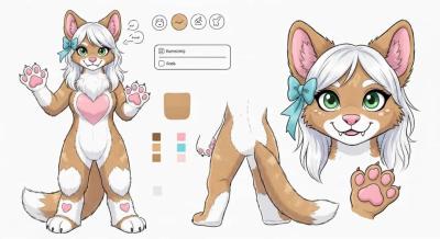 Fursona Furry Ref Sheet Character Design NSFW Fursuit