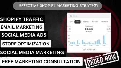 I will Shopify Etsy Marketing Promotion Facebook Ads Manager TikTok Ads to Boost Sales