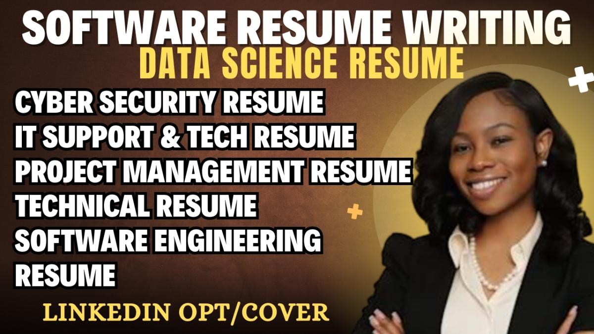 I will write software engineering resume, IT, tech, cybersecurity, data science resume