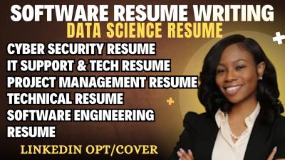 I will write software engineering resume, IT, tech, cybersecurity, data science resume