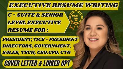 I will write USAJOBS senior level executive resume writing federal resume