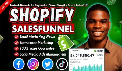 I will setup Shopify funnel, email automation, and SEO optimization