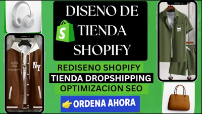 I will dise\u00f1o tienda Shopify profesional de dropshipping y sitio web ecommerce