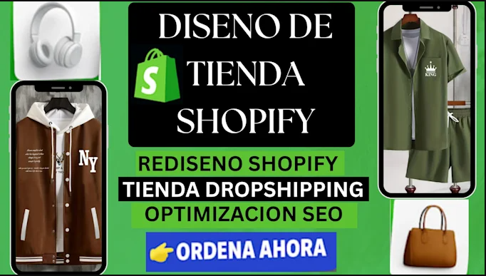 I will diseño tienda Shopify profesional de dropshipping y sitio web ecommerce