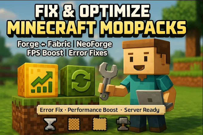 I Will Create, Fix, and Optimize Minecraft Modpacks | Convert Forge to Fabric, Fix Errors