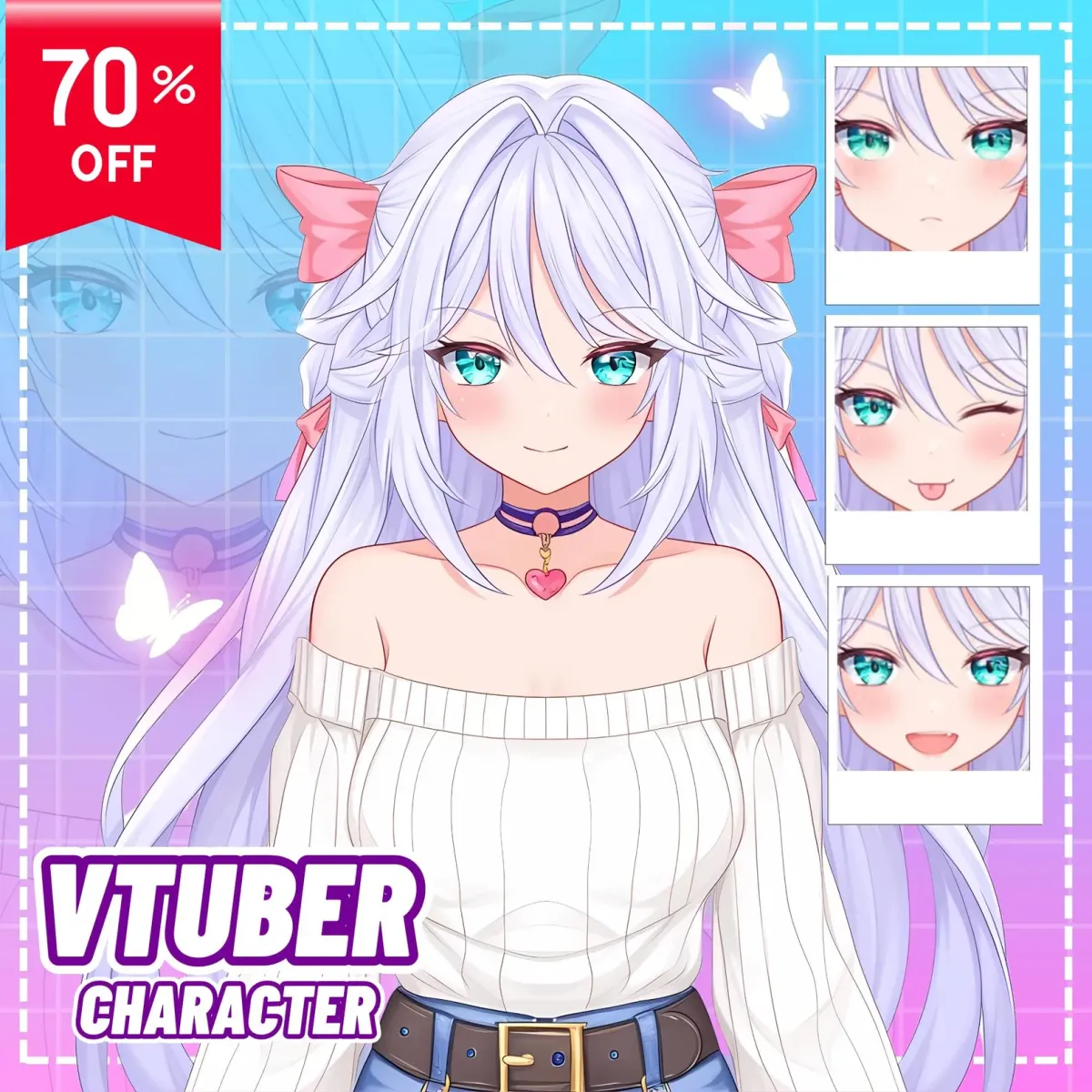 I will draw rig pro live2d vtuber model 3d vtuber anime vtuber model for vtuber studio