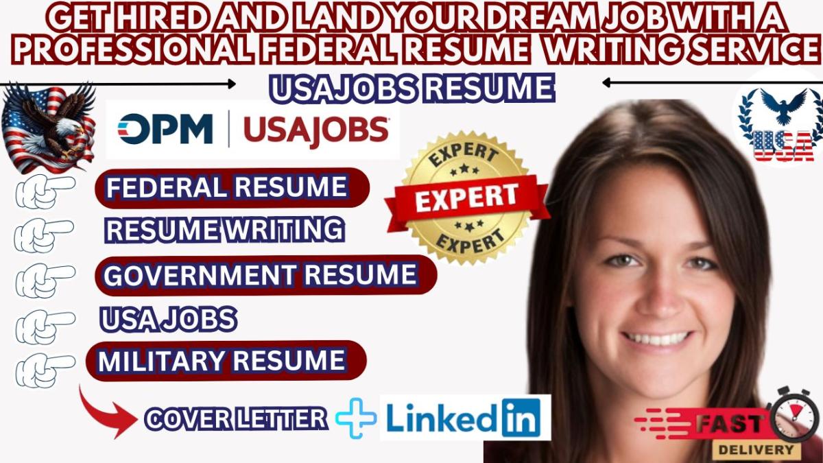I Will Write Federal Resume, Executive Resume, Cover Letter, and LinkedIn Profile
