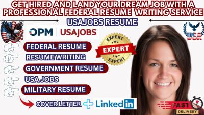 I Will Write Federal Resume, Executive Resume, Cover Letter, and LinkedIn Profile
