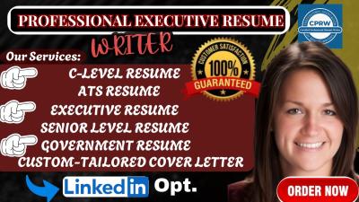 I will write executive resume writing federal resume cover letter for c suite roles