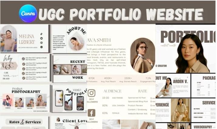 Design UGC Portfolio Website | Canva UGC Portfolio | Canva Website | EPK Media Kit