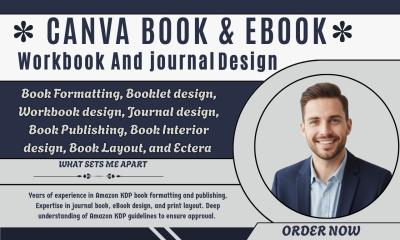 Do Canva Journal, Workbook, Lead Magnet, Design Book or Ebook Design for Amazon KDP