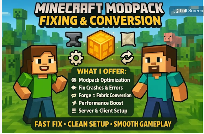 I will optimize create and fix errors Minecraft modpack convert Forge mod to Fabric
