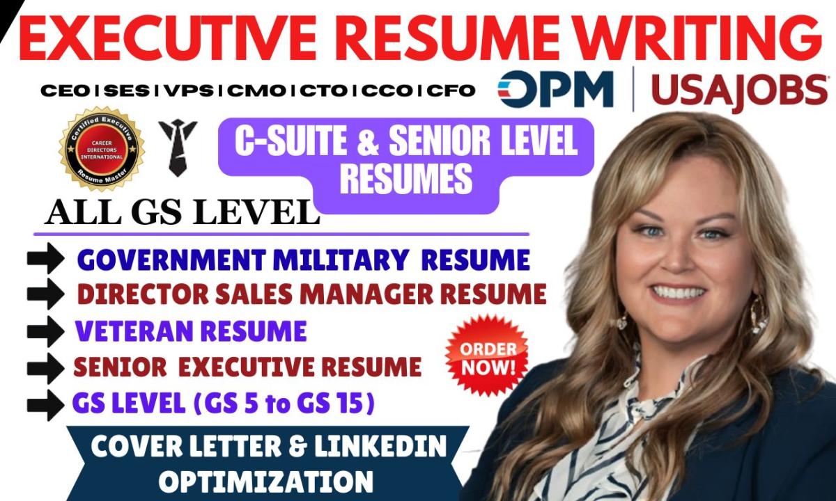 I will write USAJOBS Federal Resume, Veteran, Executive, Government Resume Writing