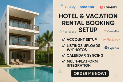 Setup Guesty, Smoobu, Lodgify, OwnerRez, Hostaway, Peerspace, Neighbour, Expedia