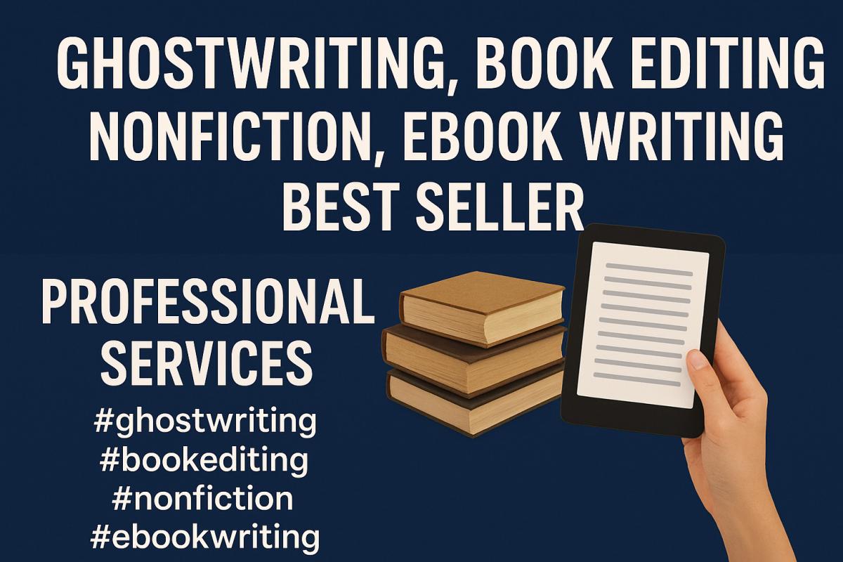 Ghostwriter, Ghost Book Writer, Ebook Writer for Fiction and Nonfiction