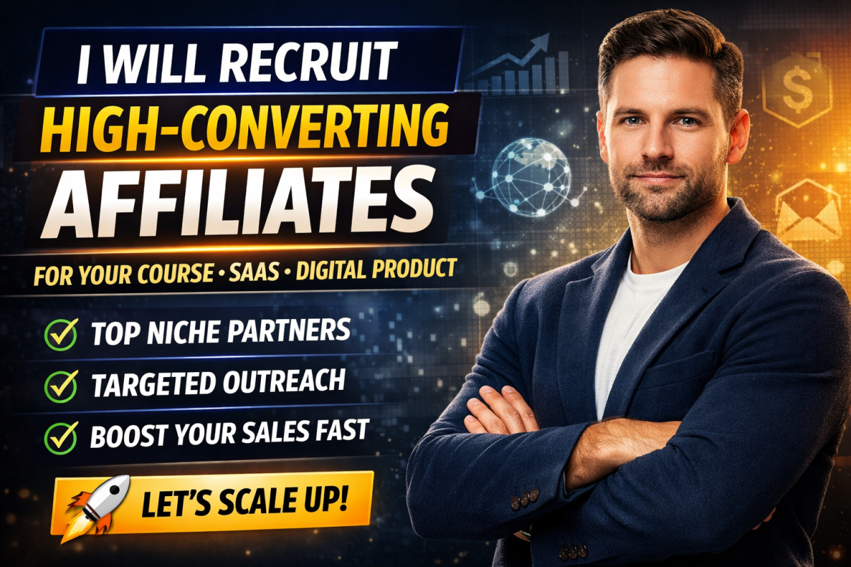I Will Recruit High Converting Affiliates for Your Course, SaaS, and Digital Products