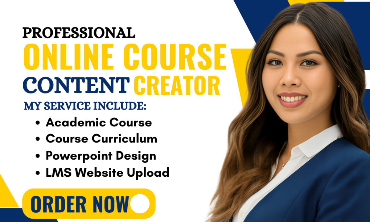 I will dev online course content, academic module dev lesson plan udemy course creation
