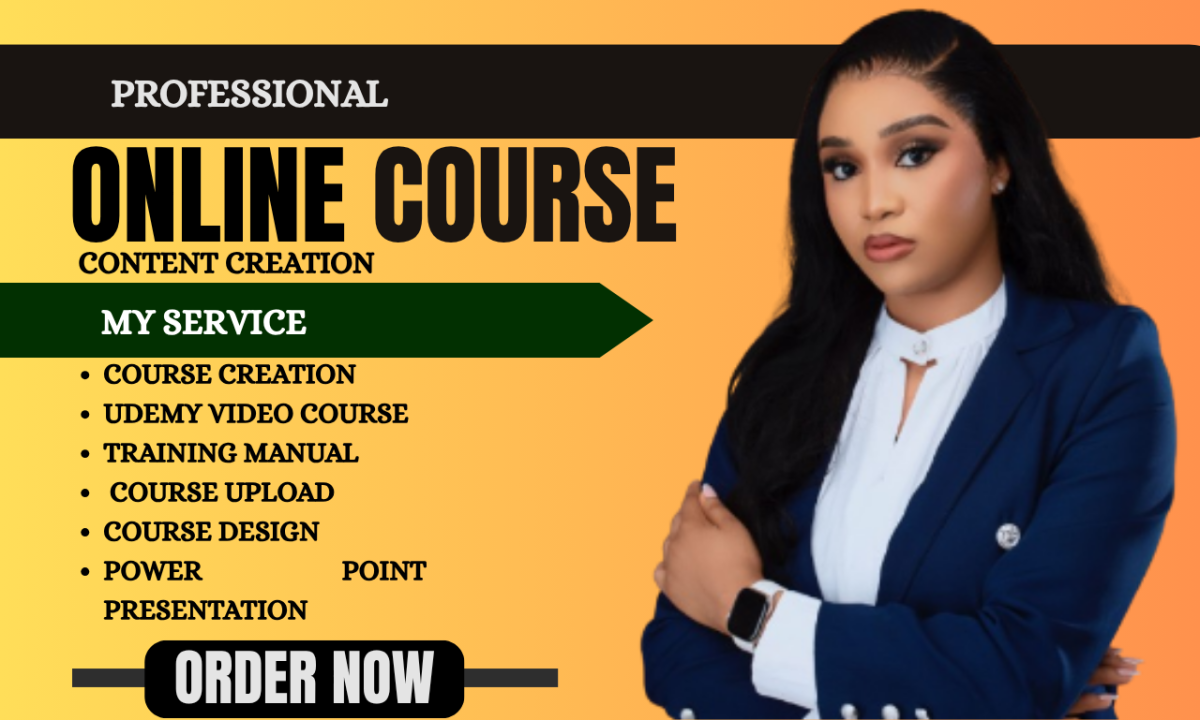 I will do online course content digital product lesson plan udemy video course creation