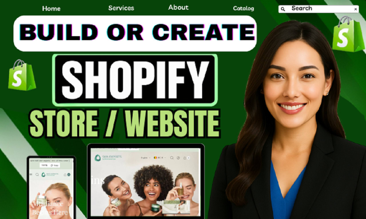 I will create Shopify website design, Shopify store design, Shopify website redesign