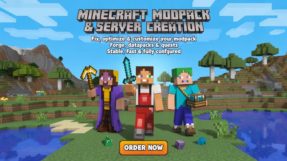 I Will Create Fix Optimize Minecraft Modpack Server Custom Forge Mods Quests Datapacks