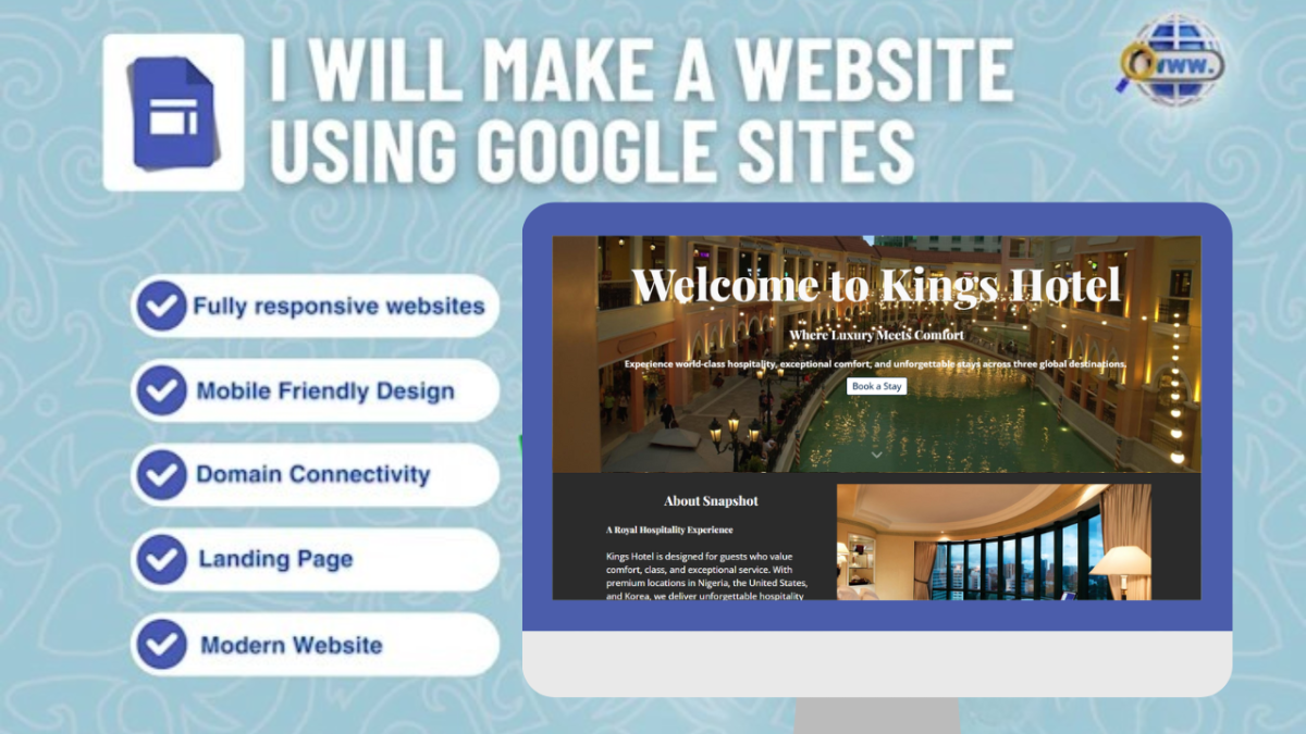 I Will Business Google Sites Website