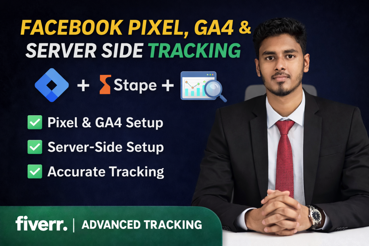 I will set up advanced Facebook Pixel & GA4 server-side tracking