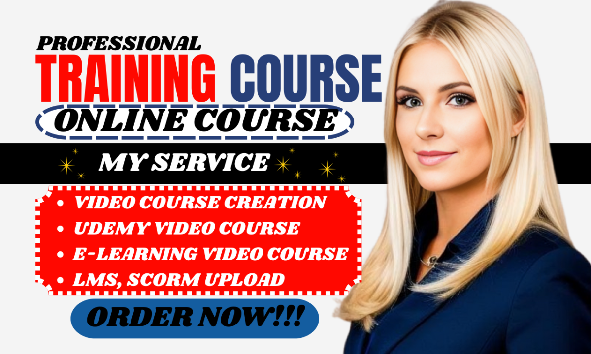 I will do video editing courses, digital course, Udemy slide, LMS tutorial video creation
