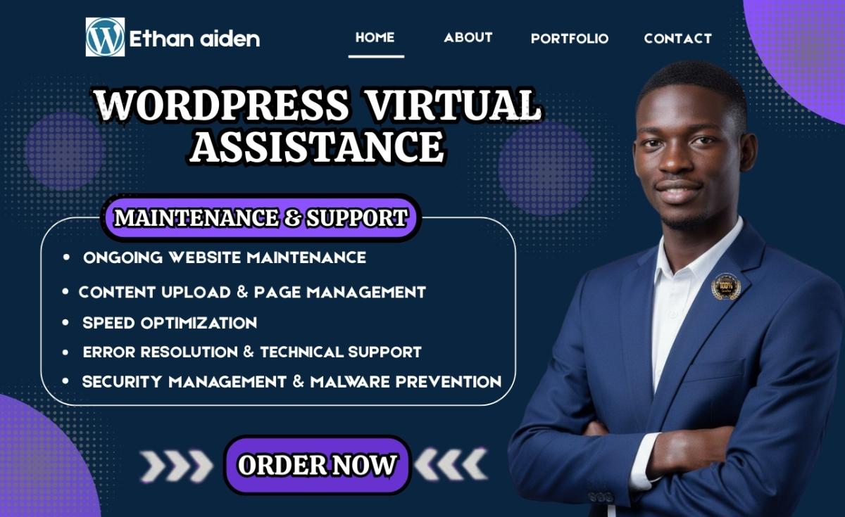 I will be your WordPress Virtual Assistant for Website Management and Optimization