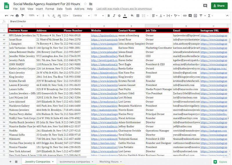 I Will Do Web Research, Data Entry, and Business Email Finding