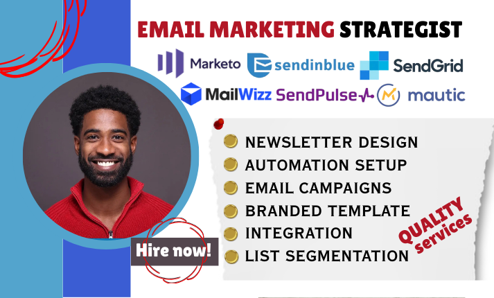 I will mailwizz sendgrid marketo sendinblue mautic sendpulse automation newsletters