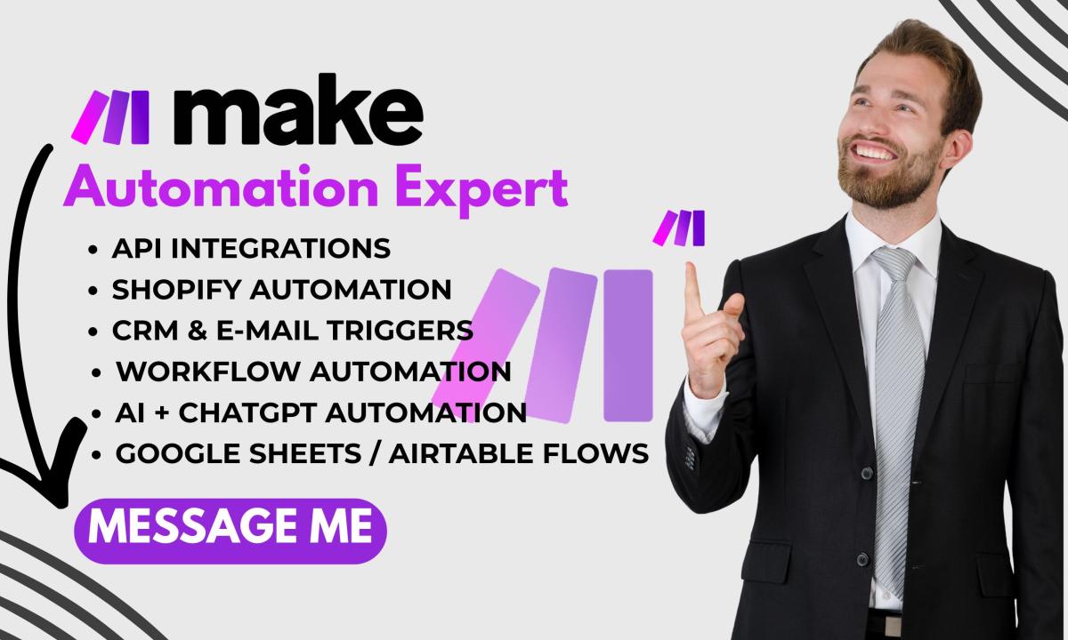I will made com automation make com fix made com apify integromat make com tutor n8n