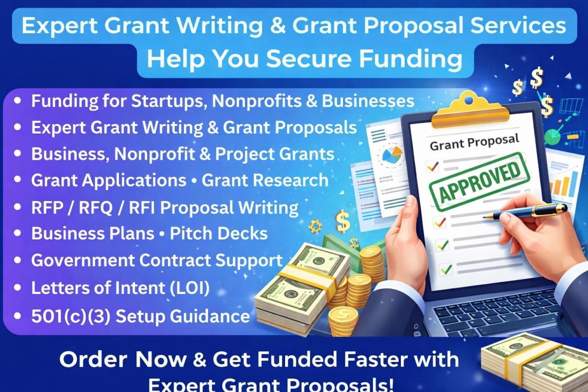 I will write grant proposals, grant writing, grant research and grant application