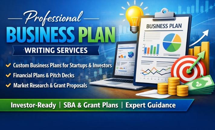 I will write a professional business plan with financial plan and pitch deck