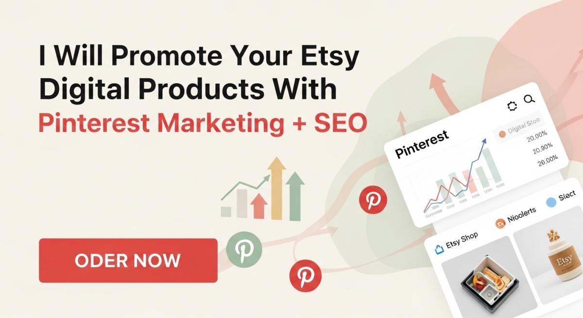 I will promote Etsy digital products with Pinterest marketing Etsy digital product SEO